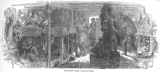 Illustrated London News, May 10, 1851 Courtesy of the Mariners’ Museum In Steerage Steerage passengers slept, ate, and socialized in the same spaces. They brought their own bedding. Although food was provided, passengers had to cook it themselves. On rough crossings, steerage passengers often had little time in the fresh air on the upper deck. If passengers didn’t fill steerage, the space often held cargo.  Courtesy Smithsonian National Museum of American History 